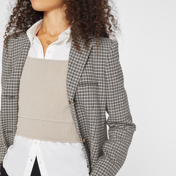 Checkered Three-Button Coat - Brand New - NEVER WORN - Grey Multi Check - Picture 3 of 5